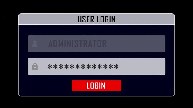 PASSWORD CRACKED Text and User Loading Interface Animation, on Alpha Channel, Loop
