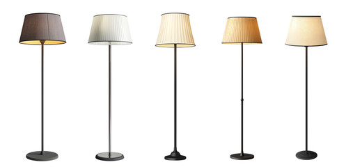 Modern floor lamp collection for living room isolated on transparent or white background