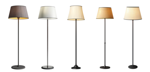 Modern floor lamp collection for living room isolated on transparent or white background