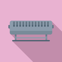 Simple and modern flat design vector of a household radiator heater on a pink background