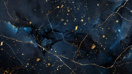 Black marble luxury, deep ocean color with glow in the dark streaks, full focus, website background, design template