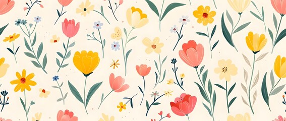 Beautiful Floral Patterns and Botanical Arrangements in Vibrant Spring Colors