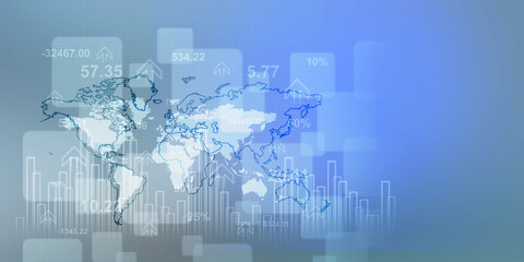 2d illustration world map abstract background