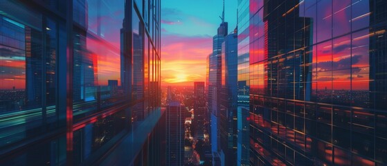 Modern Cityscape At Sunset