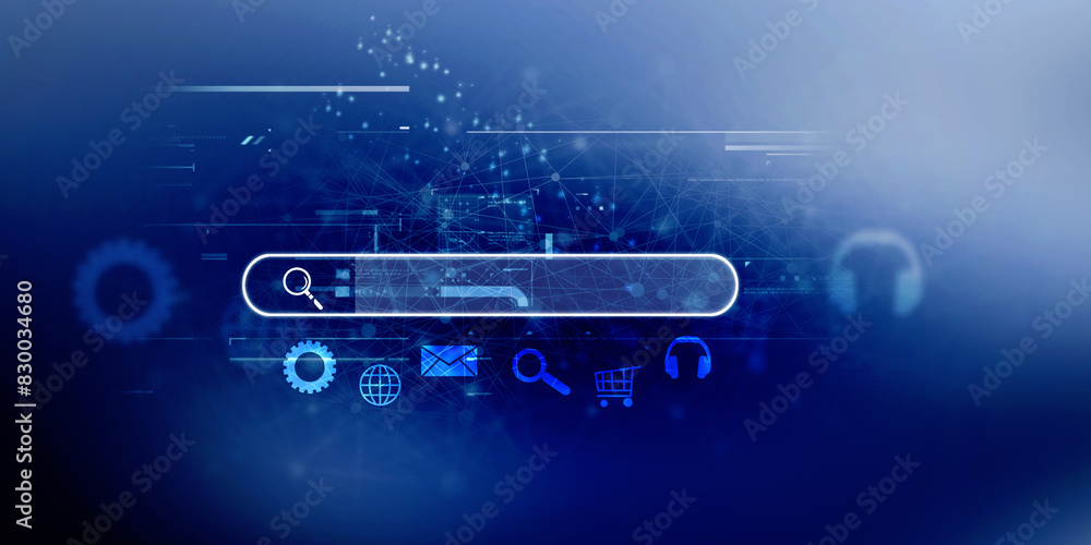 Aufkleber 2d illustration digital abstract business networking background
