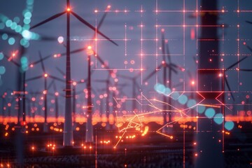 Fototapeta premium Wind Farm tokenization