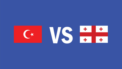 Turkiye And Georgia Match Design Emblem European Nations 2024 Teams Countries European Germany Football Symbol Logo Vector Illustration