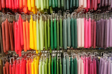 Colorful items and goods in a department store in Hjo in Skaraborg Sweden