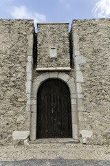 Entrance to Saint Vincent Lighthouse on Cabo de Saint Vicente, Portugal