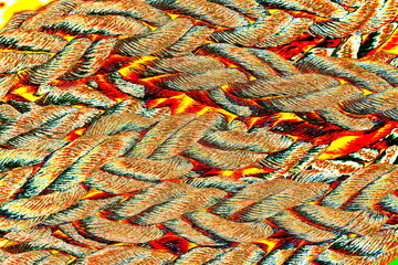 synthetic thick red ship's rope in a modified color scheme, colorful background 2