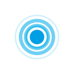 Concentric blue circles Vector design. Abstract target symbol. Radial gradient Vector graphic. Circular pattern icon.