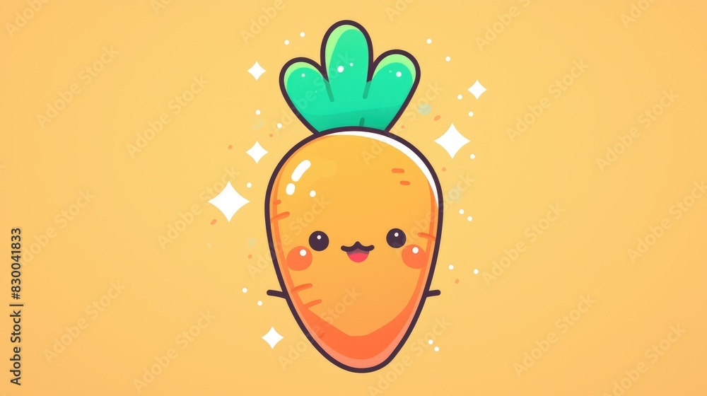 Poster a solid style 2d of a carrot icon is ready to add a pop to your project
