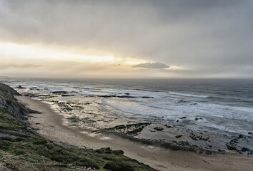 Tranquil Sunset at Carriagem Beach, Portugal
