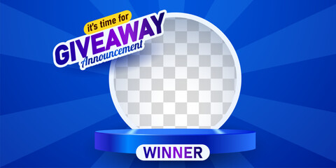 Giveaway winner announcement social media post template. Giveaway winner announcement.