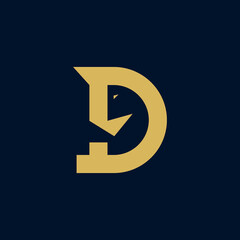 letter D of horse logo design