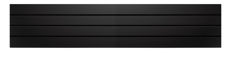 A black panel with horizontal lines, modern and sleek design.