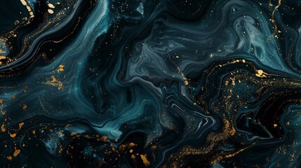 Black marble luxury, light blue with gold streaks, full focus, website background, design template