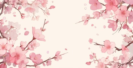 Fototapeta premium Floral boarder frame copy space background