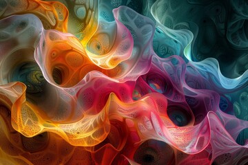 Fototapeta premium Organic Forms, Abstract shapes with vibrant colors, Artistic Expression