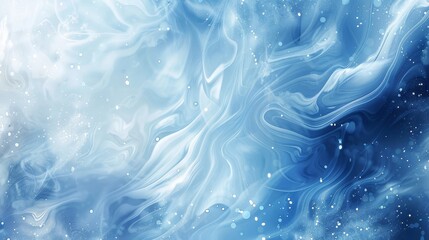 Naklejka premium Winter-inspired background with liquid-like blue and white textures blurred edges and light shimmer backdrop