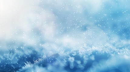 Obraz premium Smooth gradient shifts cool blue tones and frosty light sparkles in an abstract winter background backdrop