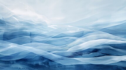 Obraz premium Flowing blue lines frost textures and a light mist in a winter landscape background backdrop