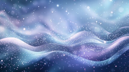 Abstract background with wave patterns in cool tones light particles and a soft glow backdrop