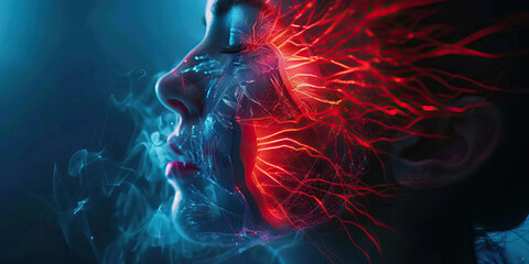 Facial Tension: The Tightness and Discomfort of Facial Pain - Imagine a scene where facial muscles feel tight and uncomfortable, possibly due to stress or facial muscle tension.