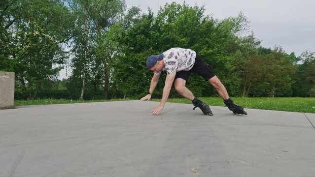 Man Falls While Roller Skating In Extreme Park