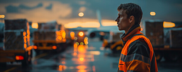 Airport staff expertly managing air cargo operations and logistics 