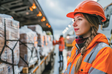 Airport staff expertly managing air cargo operations and logistics 