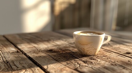 Cappuccino on a wooden table