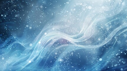 Winter-inspired background with swirling blue and white patterns frosty textures and light specks backdrop