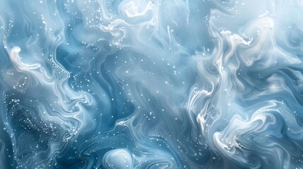 Naklejka premium Swirling blue and white patterns with frost highlights and misty overlay in a winter wallpaper backdrop