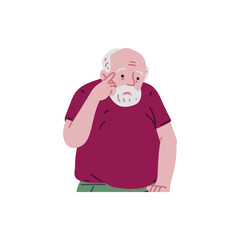 Elderly man with Alzheimer's disease vector illustration