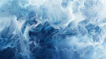 Obraz premium Winter wallpaper with swirling blue and white patterns frost highlights and misty overlay backdrop