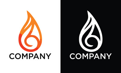 fire logo design with modern colorful