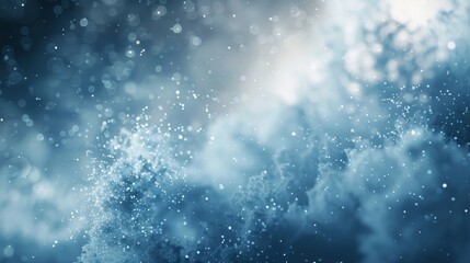 Fototapeta premium Abstract wallpaper featuring blues and silvers glowing particles and frost-like overlay in a frosty theme backdrop