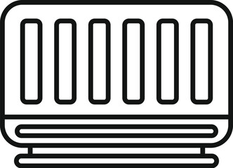 Clean vector line art design depicting a contemporary space heater