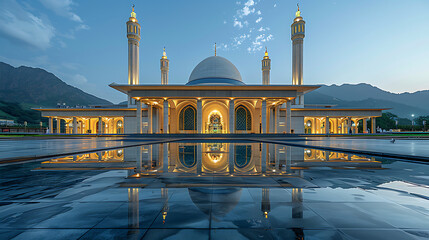 captivating image of Faisal Mosque modernist architecture iconic design dominating skyline of Islamabad Named after King Faisal of Saudi Arabia mosque one of largest world symbol of Pakistan's Islamic