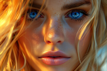 photorealistic image illustrating personal aesthetics, beautiful women with clear skin for cosmetic advertising