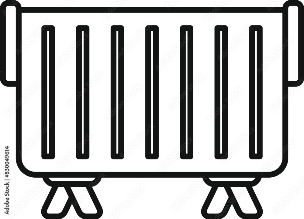 Poster vector image of a standalone oil heater in a simple black and white line art style