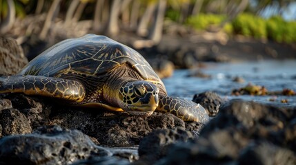 Turtle in the protected area