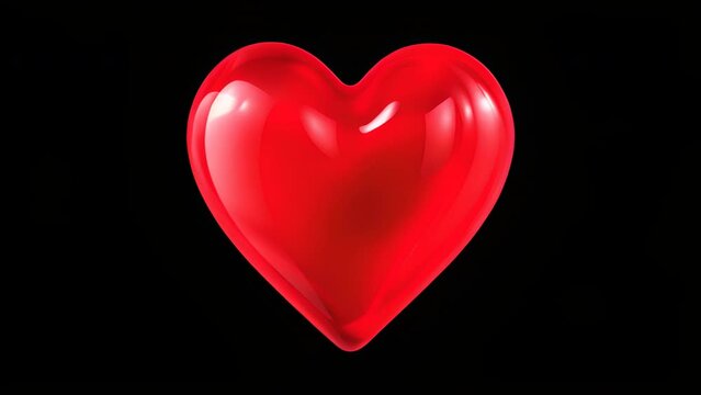 Shiny red 3D hearts in a romantic shape, symbolizing love and passion for Valentine's Day