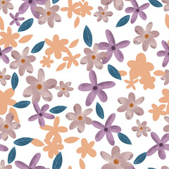 Lovely and Beautiful Spring Flowers Pattern for Fabric, Wallpaper, and More