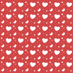 cute red love and heart pattern seamless background design