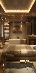 Bedroom on a luxury yacht