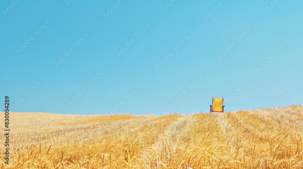 Wall mural Yellow corn beneath a clear blue sky