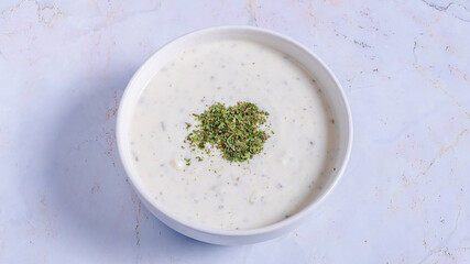 Azerbaijani yogurt soup bowl - Dovga