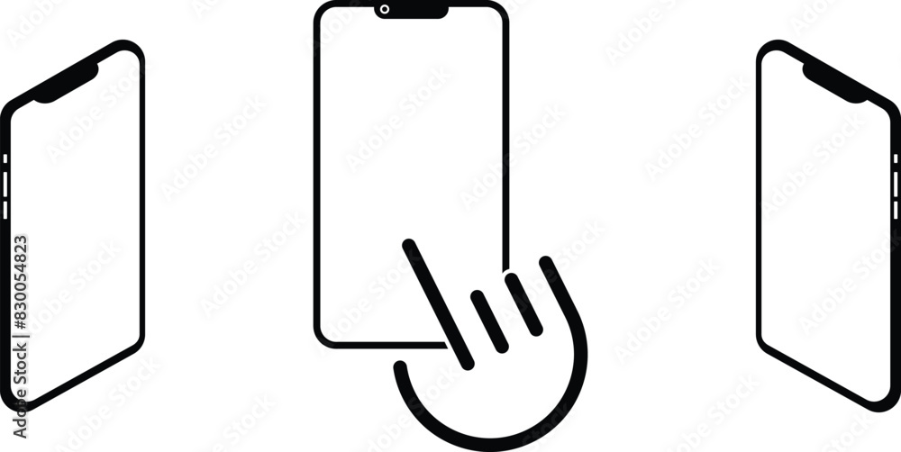 Poster collection of realistic models layout of smartphone. smartphone mockup, mobile phone frame with blan